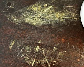 #110	Pedestal Table - 24Round x  (as is watermark)	 $75.00