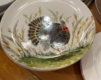 #156	Southern Living Harvest Set of 8 Turkey Plates - 9"	 $30.00