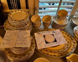 #133	China made in West Virginia in 1941 by Taylor, Smith & Taylor - Pattern 1825 - Mixed Set 66 pieces	 $195.00