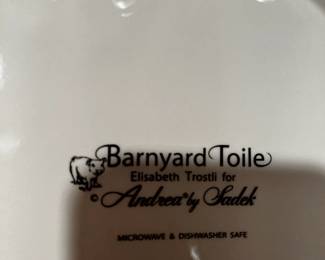 #158	Andrea Set of 4 Dinner Cow Plates - 12" Round Plates	 $24.00