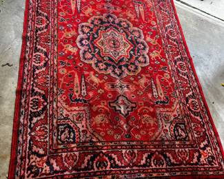 #77	Antique Vegetable Dyed - Hand-Knotted (as is fringe)  Rug- 51x79	 $120.00