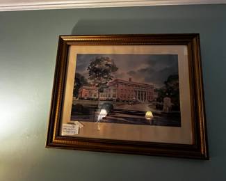 #95	 Chuck Long signed Print of Huntsville Hospital - Framed under Glass - 30x24	 $75.00