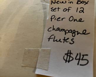 #129	Classic Flute Champagne - set of 12 New in Box - Pier 1	 $45.00