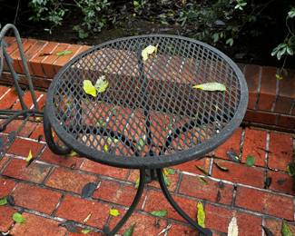 #62	Black Small Round Wrought Iron Table - 17x22	 $20.00
