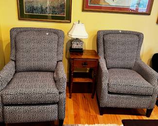 #27	Bassett club Chair  (not recliner)	 $75.00 			
#26	Bassett Club Chair Recliner - Blue & White 	 $125.00