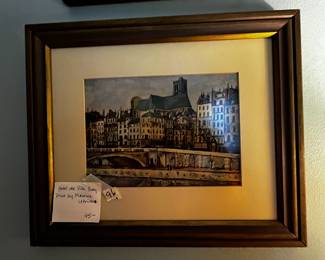 #96	Hotel De Ville Ovay Print by Maruice Utrillo - 18x15 Framed under Glass	 $45.00