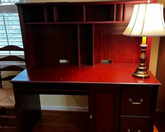 #120	Laminate Desk w/2 drawers & Door w/pull-out keyboard - 2 pieces - 53x23x30-57 - Upstairs - You move down	 $75.00