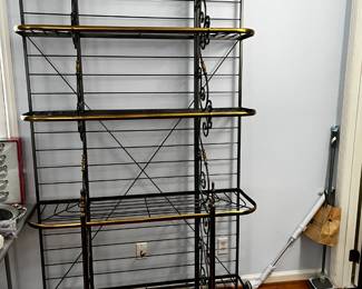 #108	Metal/Brass Bakers 4 shelf Rack - 46x13x88 - Very Heavy - no help - Upstairs you move	 $125.00