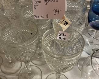 #139	Cristal D'Arques Clear Goblets 8" - set of 8	 $24.00