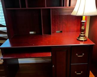 #120	Laminate Desk w/2 drawers & Door w/pull-out keyboard - 2 pieces - 53x23x30-57 - Upstairs - You move down	 $75.00