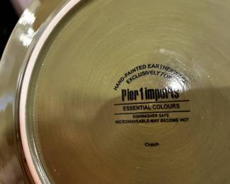 #159	Green Dinner, Salad Plates - Pier 1 - set of 12 pieces	 $30.00