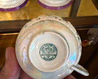 Antique Bavarian Luster Porcelain Cabinet Cup (Putti Relief) — c. 1905–1920 (Picture 2 of 2)
Beautiful antique Bavarian porcelain cabinet cup featuring high-relief cherub/putti figures around the exterior with an iridescent pearl luster glaze. Marked “R.S. Altesburg Bavaria” on base. Excellent cabinet display piece with classic Art Nouveau charm.
Very good antique condition with light wear appropriate to age.
Price $55 or BO