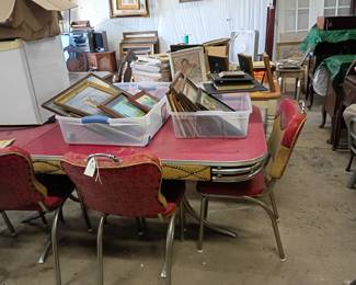 1940s-1950s Dinette with 6 chairs.