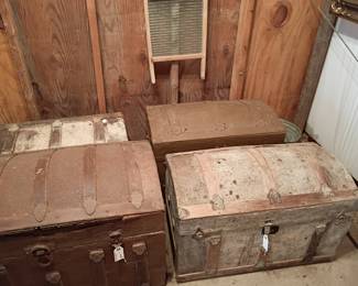1800s to early 1900s travel trunks.