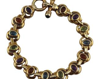 14kt Gold and Gem Cabochon Bracelet
