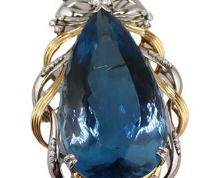 Platinum, 18kt, 145 ct Topaz Diamond