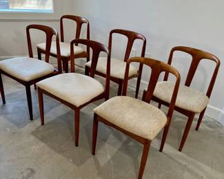 Mid Century Danish Six Juliane Dining Chairs in Rosewood, Johannes Andersen for Uldum 1960s