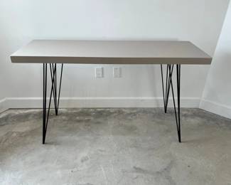 Gray Console Table, Hair Pin Legs 55 1/4" L x 17 3/4" W x 32"H.