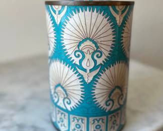 Rare Fabienne Jouvin Paris Copper Cloisonné Tea Canister, no Lid