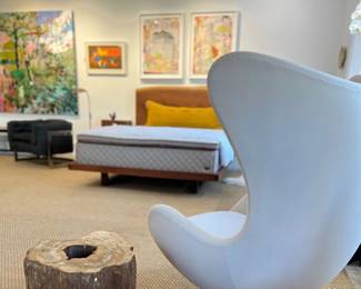 View from the Egg Chair, Boyd & Allister Custom Live Edge Walnut Queen Bed (1 of 2)