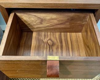 Custom Boyd & Allister Solid Walnut Floating Nightstands, Pair, interior