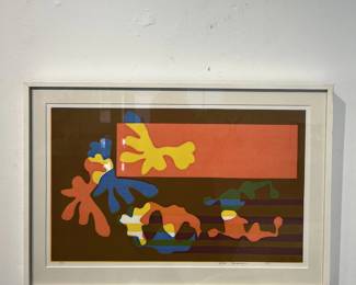 Greta Zimmer Freidman Abstract Forms 1971 Framed Lithograph 25 7/8” x 17 15/16