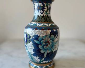 Vintage Cloisonne Blue Vase