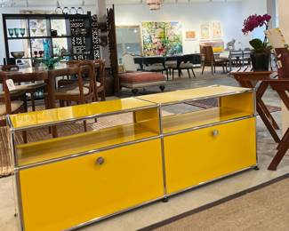 USM Haller High Media Console, Golden Yellow / 23" H 60" W 15" D, 95 lbs