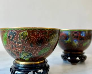 Vintage Cloisonne Small Bowls (pair)