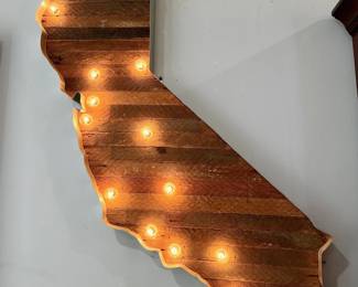 Scott Coppersmith Designs CA Marquee Light, original early design and unique size, 48x14, blue rayon cord.