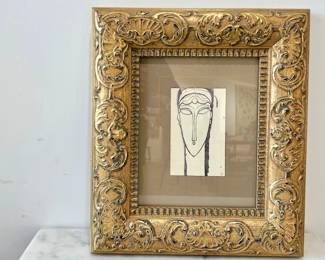 Amedeo Modigliani, "Study of Human Head II, Framed Print