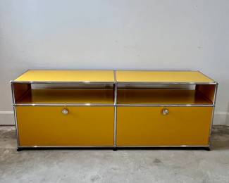 USM Haller High Media Console, Golden Yellow (front)