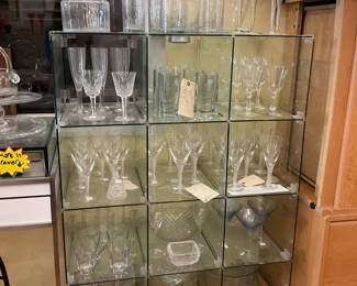 Assorted crystal and glass diningware
