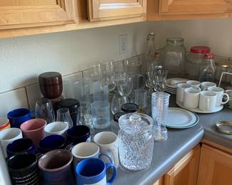mugs, jars, glasses