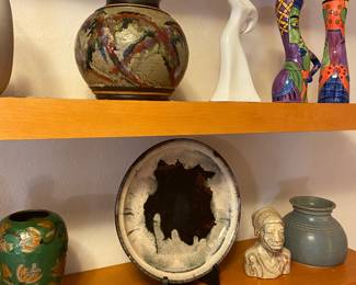 naaman scupture, picasso museum vases, cloisonne, soft jasper, decorative plates, ceramics