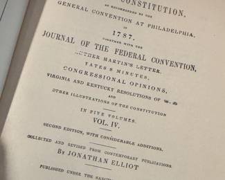 "The Debates in the Several State Conventions" Vol IV