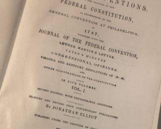 "The Debates in the Several State Conventions" Vol 1
