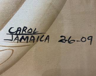 Framed Original Oil on Canvas Abstract Signed Carol | Jamaica 2-06-09