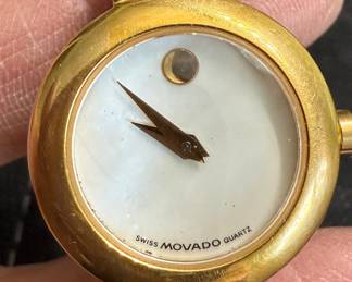 Movado Gold Tone Quartz Bangle Wristwatch