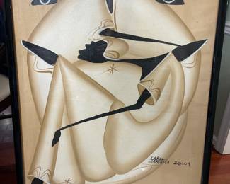 Framed Original Oil on Canvas Abstract Signed Carol | Jamaica 2-06-09