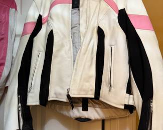 Women's TEKNIC Leather Motorcycle Riding Jacket Size 18