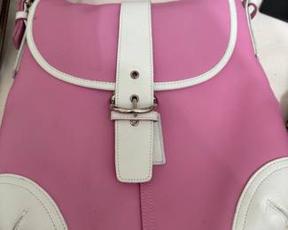 Vintage Coach Y2K Colorblock Pink Leather Shoulder Bag