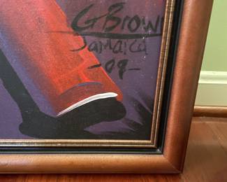 Framed Original Oil on Canvas of Group Scene Signed George Brown | Jamaica '09