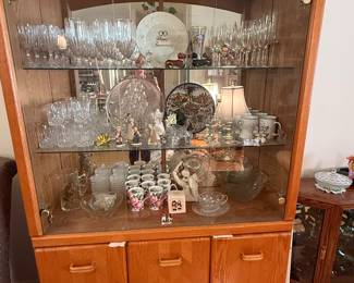 Light Oak Lighted  Display/China Cabinet