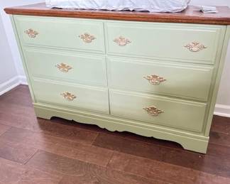 Cute refinished 6 drawer dresser w/ matching desk