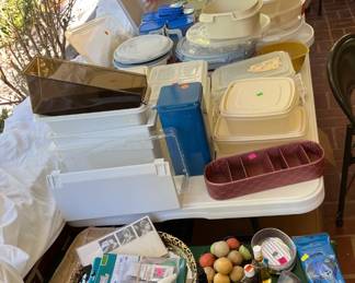 Bathroom decor, kitchen containers