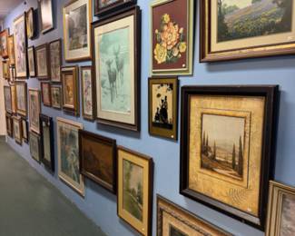 Beautiful art throughout the store - vintage prints, watercolors, oils and more. 