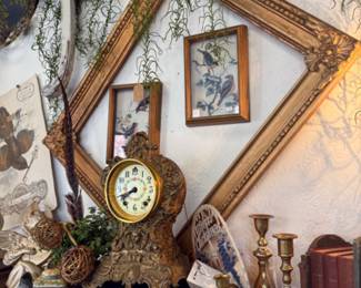 vintage clocks, books, brass and more