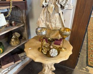 Plant stand and vintage Christmas
