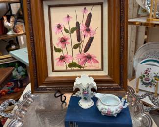 vintage oils, silver-plate gorgeous serving platter for serving or decor